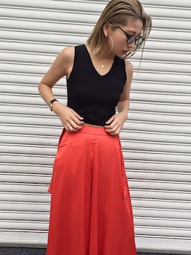 「MURUA（ムルーア）のアイテム（その他パンツ）」を使った、MURUAさん（レディース・170cm）の春コーディネート