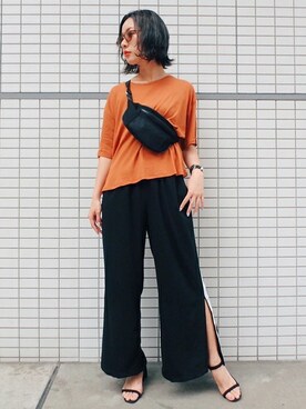 「MURUA（ムルーア）のアイテム（Tシャツ/カットソー）」を使った、MURUAさん（レディース・159cm）の夏コーディネート