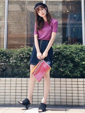 「グリッター」｜「アイテム（その他シューズ）」を使った、MURUAさん（レディース・168cm）の夏コーディネート