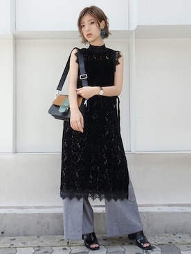 「MURUA（ムルーア）のアイテム（その他パンツ）」を使った、MURUAさん（レディース・162cm）の夏コーディネート