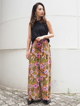 「MURUA（ムルーア）のアイテム（タンクトップ）」を使った、MURUAさん（レディース・152cm）の夏コーディネート