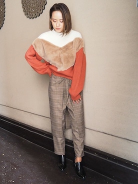 「MURUA（ムルーア）のアイテム（その他パンツ）」を使った、MURUAさん（レディース・160cm）の秋コーディネート