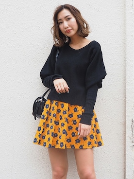 「MURUA（ムルーア）のアイテム（ショルダーバッグ）」を使った、MURUAさん（レディース・158cm）の秋コーディネート