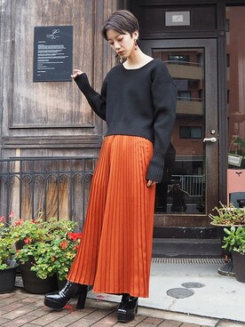「光沢」｜MURUAさん（レディース・163cm）の秋コーディネート
