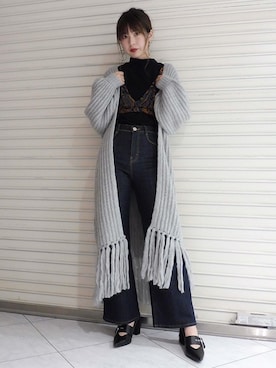 「MURUA（ムルーア）のアイテム（カーディガン/ボレロ）」を使った、MURUAさん（レディース・170cm）の秋コーディネート