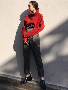 「MURUA（ムルーア）のアイテム（アクセサリー）」を使った、MURUAさん（レディース・160cm）の冬コーディネート