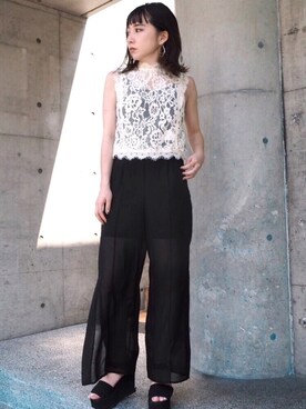 「#レース」｜MURUAさん（レディース・160cm）の夏コーディネート