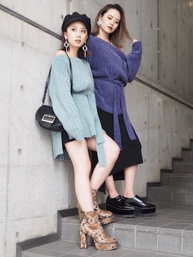 「MURUA（ムルーア）のアイテム（ローファー）」を使った、MURUAさん（レディース・160cm）の秋コーディネート