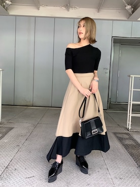 「MURUA（ムルーア）のアイテム（ショルダーバッグ）」を使った、MURUAさん（レディース・160cm）の春コーディネート