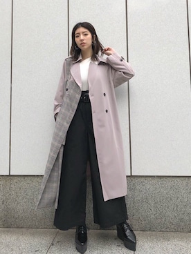 「murua」｜「アイテム（ジャケット/アウター）」を使った、MURUAさん（レディース・160cm）の春コーディネート