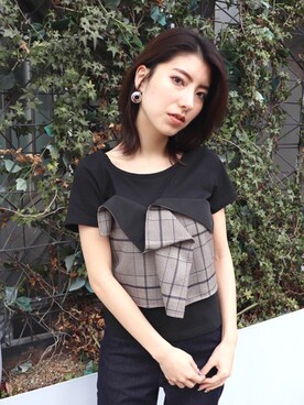 「MURUA（ムルーア）のアイテム（Tシャツ/カットソー）」を使った、MURUAさん（レディース・160cm）の春コーディネート
