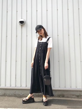 「MURUA（ムルーア）のアイテム（ショルダーバッグ）」を使った、MURUAさん（レディース・160cm）の夏コーディネート