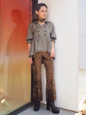 「MURUA（ムルーア）のアイテム（その他パンツ）」を使った、MURUAさん（レディース・160cm）の夏コーディネート