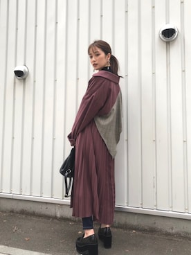 「MURUA（ムルーア）のアイテム（トレンチコート）」を使った、MURUAさん（レディース・160cm）の夏コーディネート