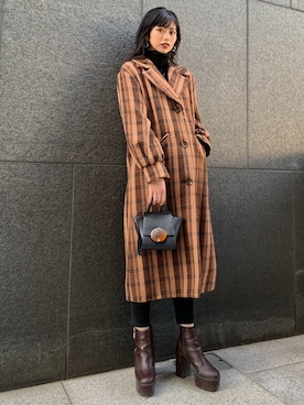 「MURUA（ムルーア）のアイテム（ショルダーバッグ）」を使った、MURUAさん（レディース・160cm）の秋コーディネート