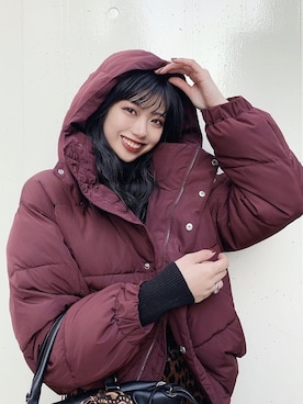 「MURUA（ムルーア）のアイテム（ダウンジャケット/コート）」を使った、MURUAさん（レディース・160cm）の冬コーディネート