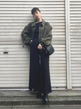 「MURUA（ムルーア）のアイテム（その他パンツ）」を使った、MURUAさん（レディース・160cm）の冬コーディネート