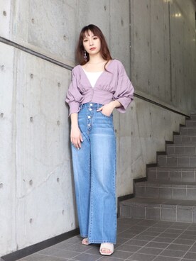 「MURUA（ムルーア）のアイテム（サンダル）」を使った、MURUAさん（レディース・160cm）の春コーディネート