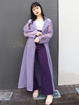 「MURUA（ムルーア）のアイテム（トレンチコート）」を使った、MURUAさん（レディース・160cm）の春コーディネート