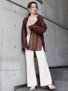 「MURUA（ムルーア）のアイテム（サンダル）」を使った、MURUAさん（レディース・160cm）の夏コーディネート