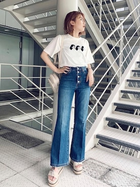 「MURUA（ムルーア）のアイテム（ショルダーバッグ）」を使った、MURUAさん（レディース・160cm）の夏コーディネート