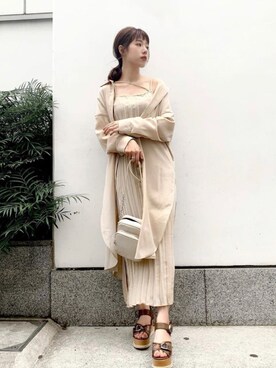 「MURUA（ムルーア）のアイテム（ショルダーバッグ）」を使った、MURUAさん（レディース・160cm）の夏コーディネート