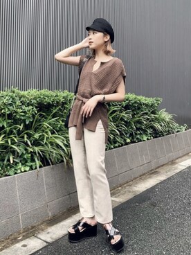 「MURUA（ムルーア）のアイテム（サンダル）」を使った、MURUAさん（レディース・160cm）の夏コーディネート