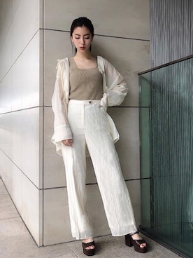 「MURUA（ムルーア）のアイテム（その他パンツ）」を使った、MURUAさん（レディース・160cm）の夏コーディネート