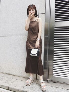 「MURUA（ムルーア）のアイテム（スカート）」を使った、MURUAさん（レディース・160cm）の夏コーディネート