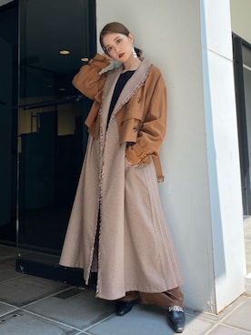 「MURUA（ムルーア）のアイテム（トレンチコート）」を使った、MURUAさん（レディース・160cm）の夏コーディネート