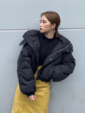 「MURUA（ムルーア）のアイテム（ダウンジャケット/コート）」を使った、MURUAさん（レディース・160cm）の夏コーディネート