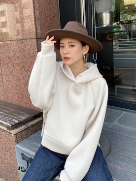 「MURUA（ムルーア）のアイテム（パーカー）」を使った、MURUAさん（レディース・160cm）の夏コーディネート