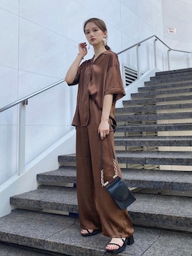 「MURUA（ムルーア）のアイテム（その他パンツ）」を使った、MURUAさん（レディース・160cm）の夏コーディネート