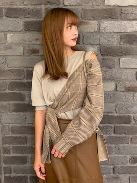 「MURUA（ムルーア）のアイテム（ショルダーバッグ）」を使った、MURUAさん（レディース・160cm）の夏コーディネート