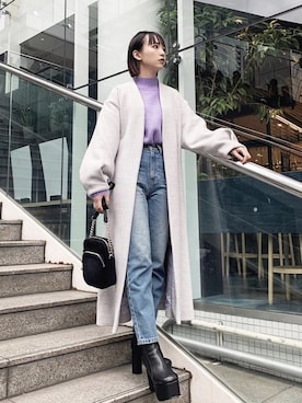 「MURUA（ムルーア）のアイテム（ショルダーバッグ）」を使った、MURUAさん（レディース・160cm）の秋コーディネート