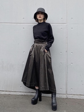 「MURUA（ムルーア）のアイテム（帽子）」を使った、MURUAさん（レディース・160cm）の秋コーディネート