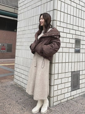 「murua」｜「アイテム（ジャケット/アウター）」を使った、MURUAさん（レディース・160cm）の冬コーディネート