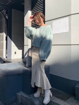 「MURUA（ムルーア）のアイテム（ショルダーバッグ）」を使った、MURUAさん（レディース・160cm）の冬コーディネート