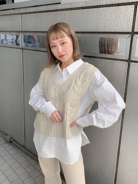 「MURUA（ムルーア）のアイテム（その他パンツ）」を使った、MURUAさん（レディース・160cm）の冬コーディネート