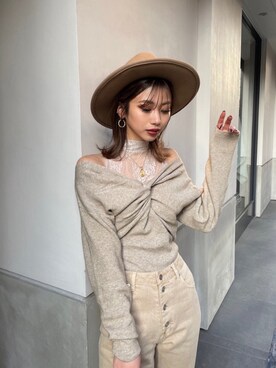 「MURUA（ムルーア）のアイテム（その他パンツ）」を使った、MURUAさん（レディース・160cm）の冬コーディネート