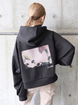 「MURUA（ムルーア）のアイテム（パーカー）」を使った、MURUAさん（レディース・160cm）の冬コーディネート