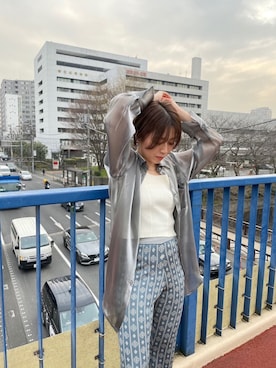 「MURUA（ムルーア）のアイテム（タンクトップ）」を使った、MURUAさん（レディース・160cm）の春コーディネート