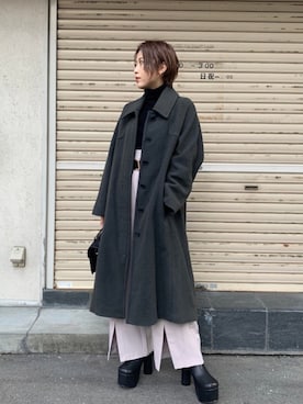 「MURUA（ムルーア）のアイテム（その他パンツ）」を使った、MURUAさん（レディース・160cm）の冬コーディネート