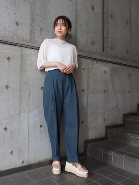 「MURUA（ムルーア）のアイテム（Tシャツ/カットソー）」を使った、MURUAさん（レディース・160cm）の夏コーディネート