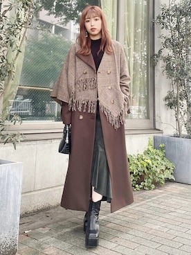 「MURUA（ムルーア）のアイテム（トレンチコート）」を使った、MURUAさん（レディース・156cm）の夏コーディネート