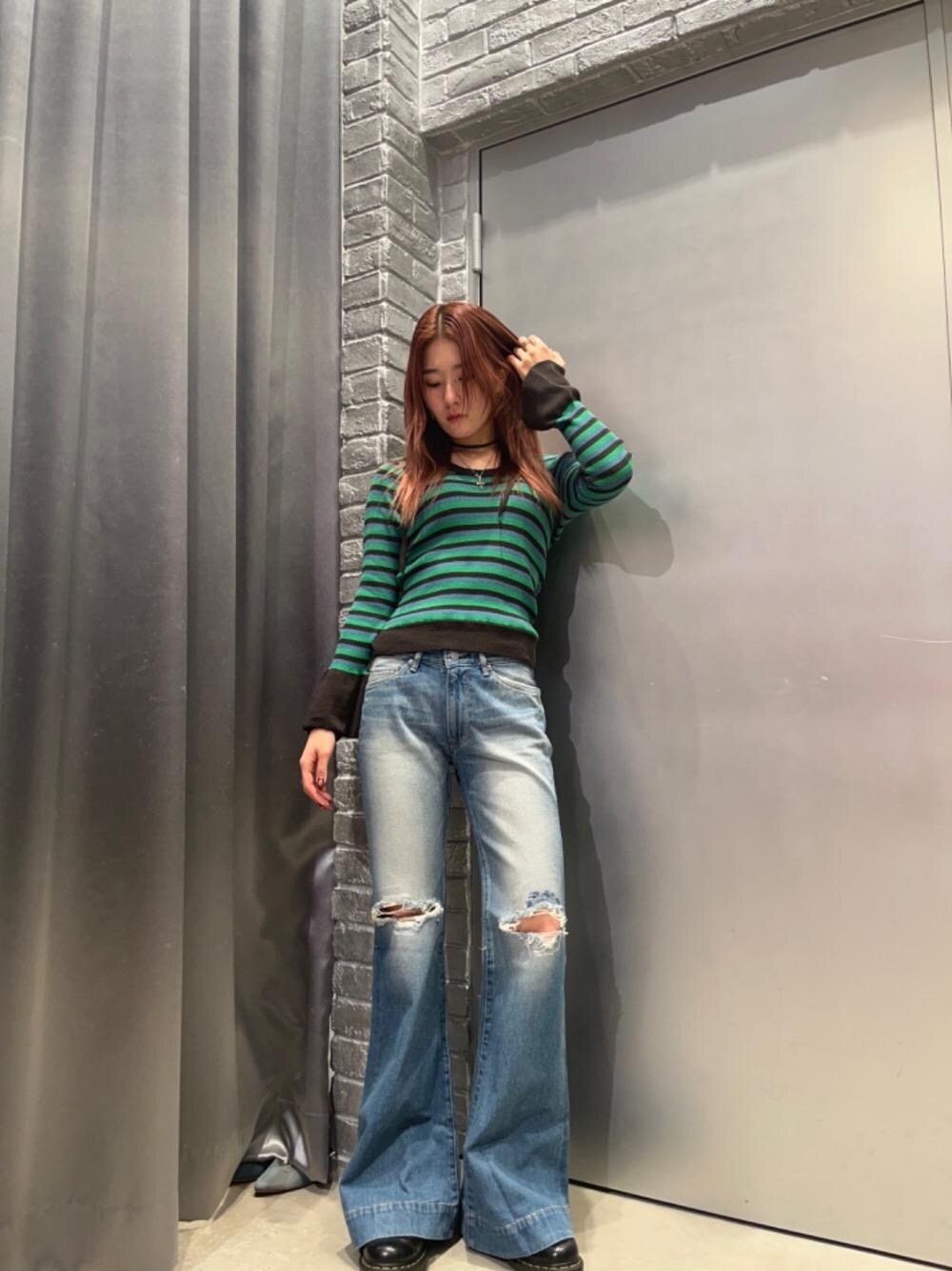 HYSTERIC◆HYSTERIC SKULL PANDAワッペン ハ/FREE/ポリエステル/GRN/ボーダー/1241NS01 HYSTERIC GLAMOUR（ヒステリックグラマー）の「SKULL PANDA