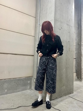 「ワイドパンツ 」｜「アイテム（デニムジャケット）」を使った、moanghaeeeさん（レディース・168cm）の春コーディネート