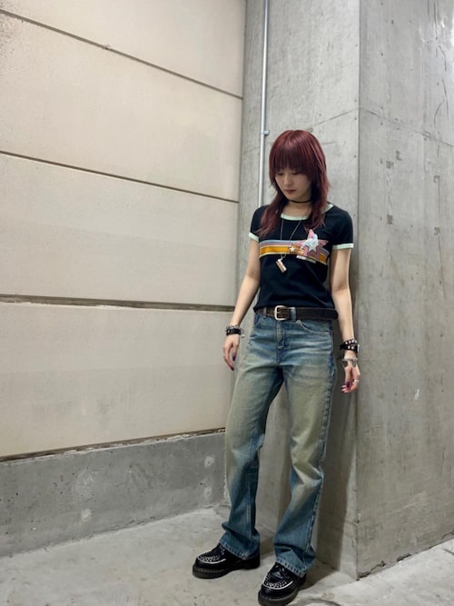 ヒステリックグラマー　ジーンズ ダークブルー ブーツカット HYSTERIC GLAMOUR（ヒステリックグラマー）の「ブーツカット