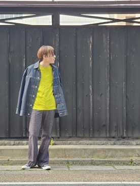 「beautiful people（ビューティフルピープル）のアイテム（ジャケット/アウター）」を使った、石川博基さん（メンズ・168cm）の春コーディネート