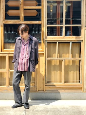 「RAINMAKER（レインメーカー）のアイテム」を使った、石川博基さん（メンズ・168cm）の春コーディネート